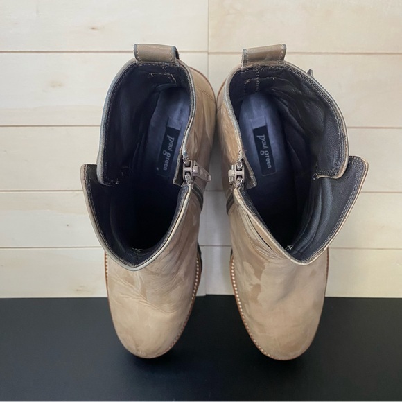 Paul Green Halo Boots Tan Nubuck Leather Women's Size 9.5 Shoes UK 7 Zip Bootie - Picture 8 of 12